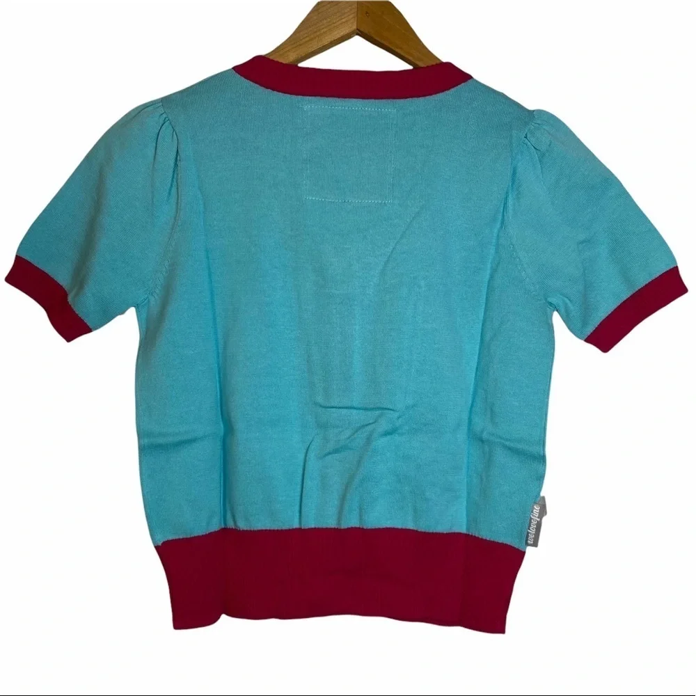 Marvel Spider Gwen Vintage Knit Crop Cardigan Medium Fandom Comic - Picture 2 of 10